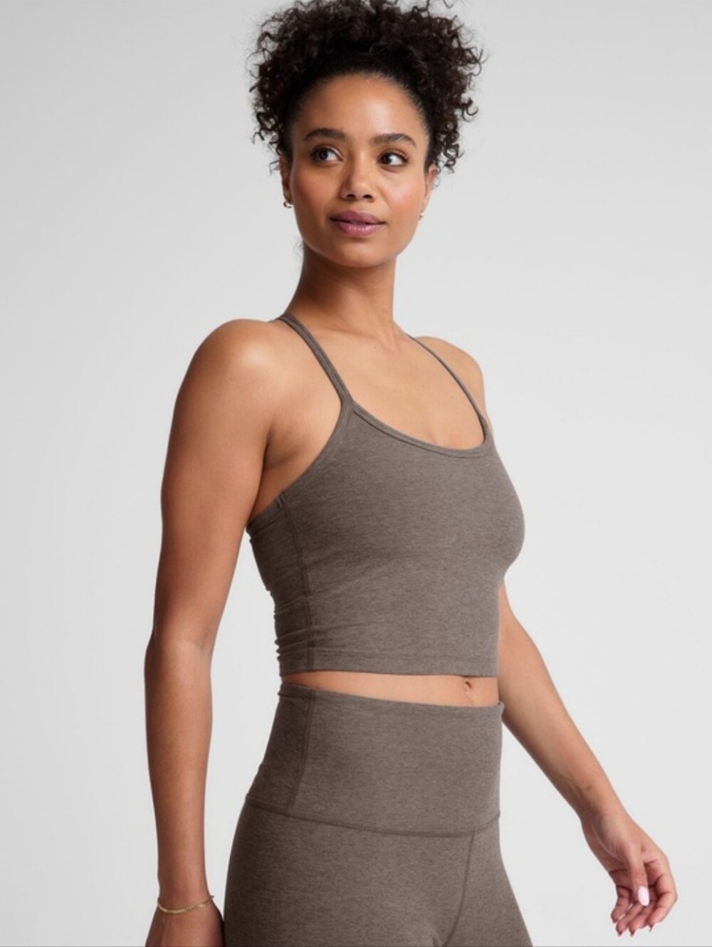 Beyond Yoga - Spacedye Slim Racerback Cropped Tank - Soft Umber Heather